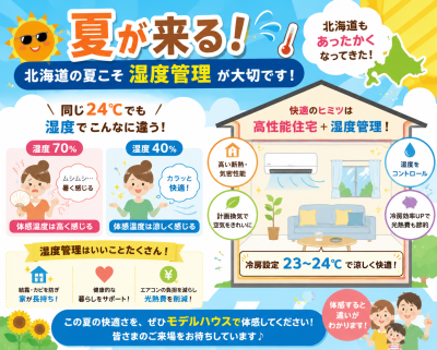 夏が来る！🥵 北海道の夏こそ「湿度管理」が大切です！